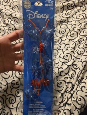 Disney Stitch And Star Light String Necklace - Blue, Clear and Red (Claires)